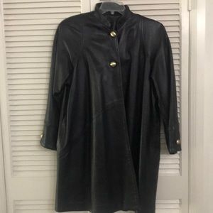 Siena Studio Black Leather  jacket.  3/4 length.